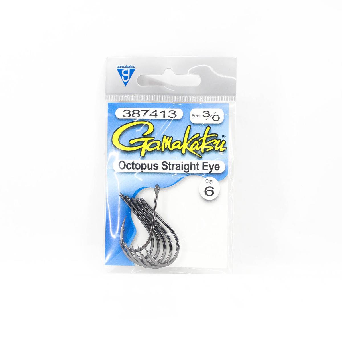 Gamakatsu Octopus Hook Straight Eye NSB Size 3/0, 6 Per Pack (4073)