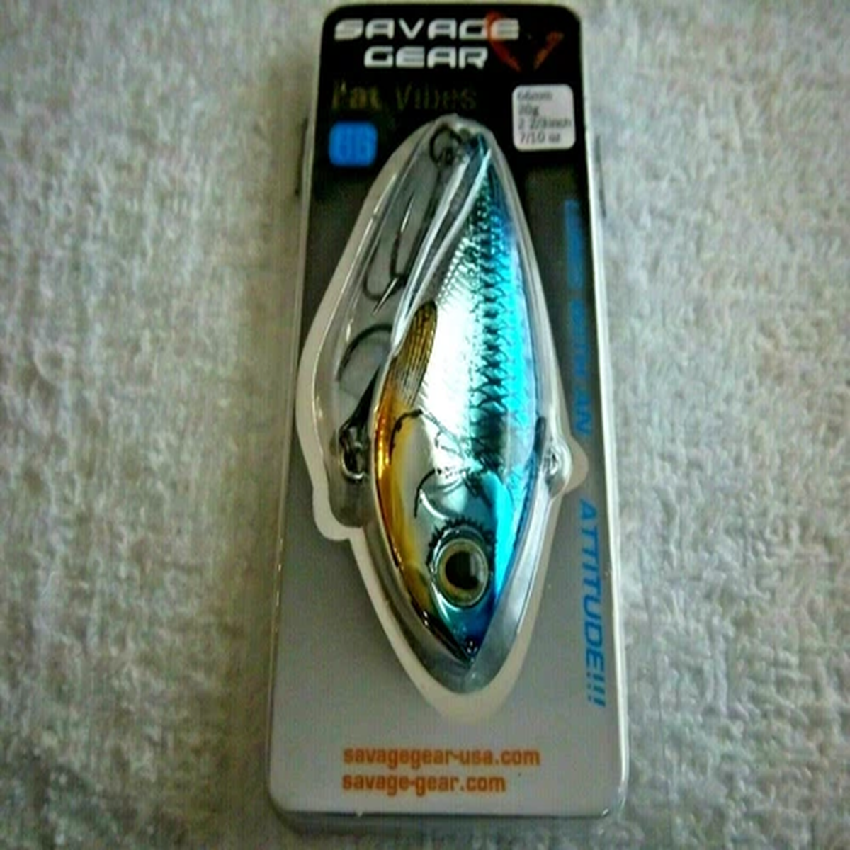 SAVAGE GEAR 2-2/3" FAT VIBES 66 7/10OZ FV-66-BC IN BLUE CHROME COLOR