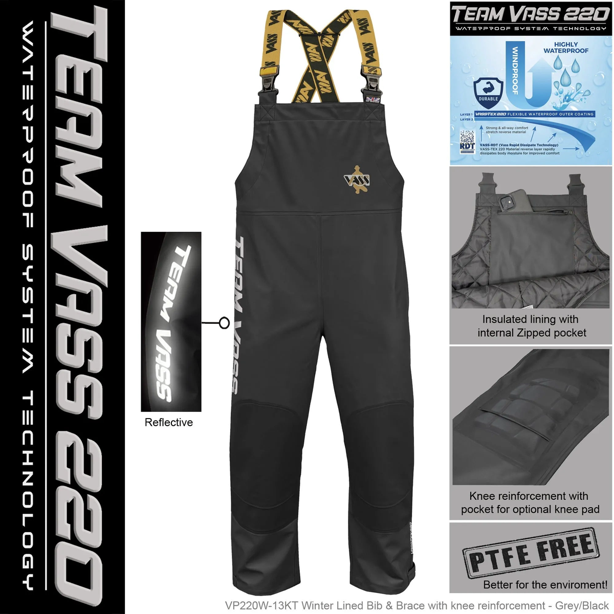 Team Vass 220 Winter Bib & Brace with Kneepads