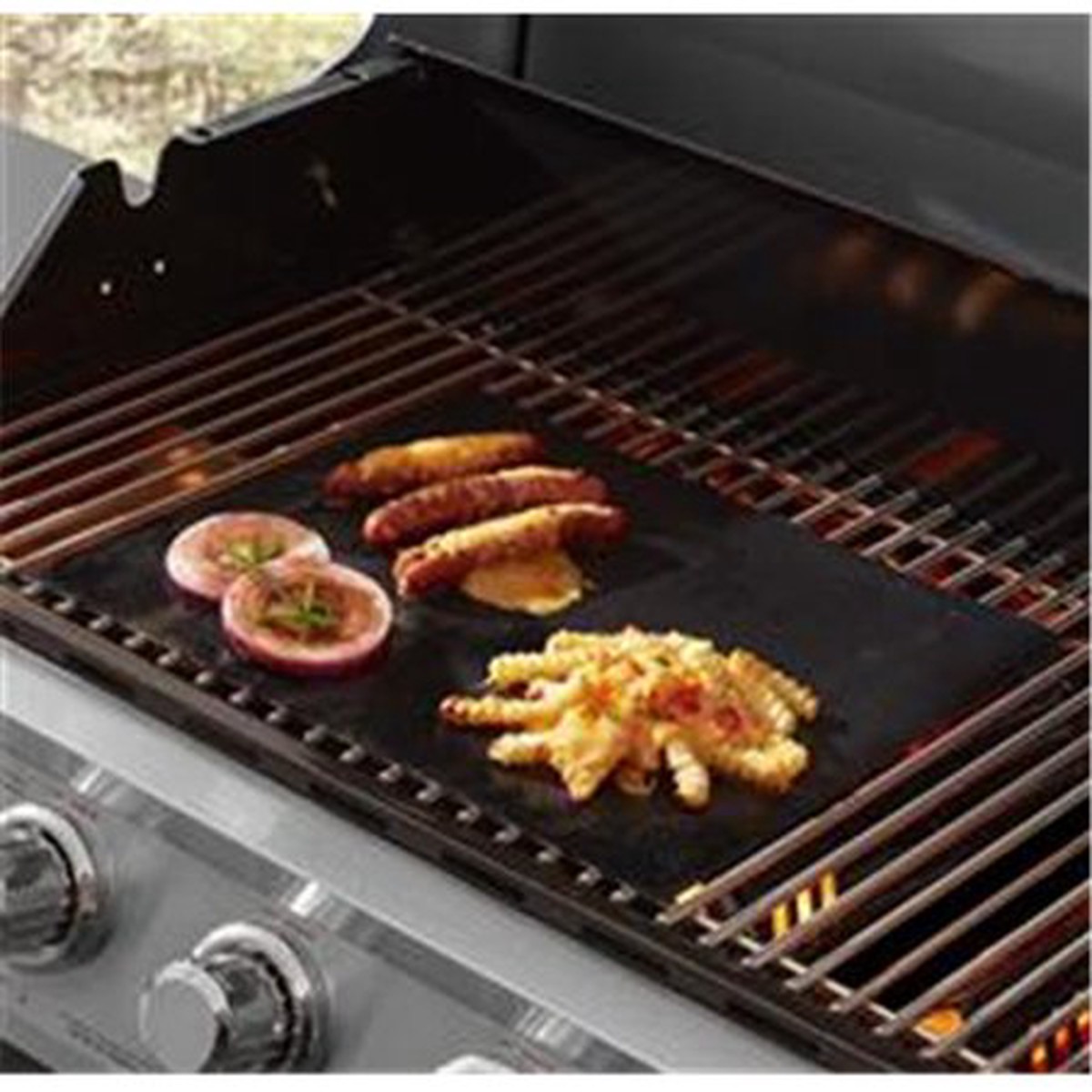 MR. BAR-B-Q BBQ Reusable Mat-100% Non-Stick Easy to Clean Grilling Sheet for Smokers