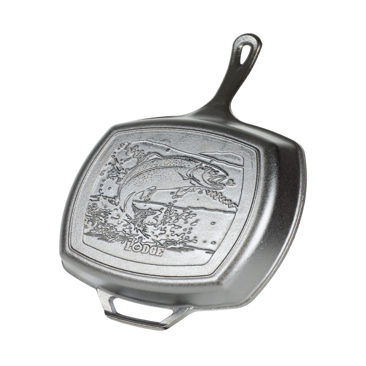 Lodge Wildlife Series-Rainbow Trout Cast Iron Grill Pan 10-1/2 in. Black